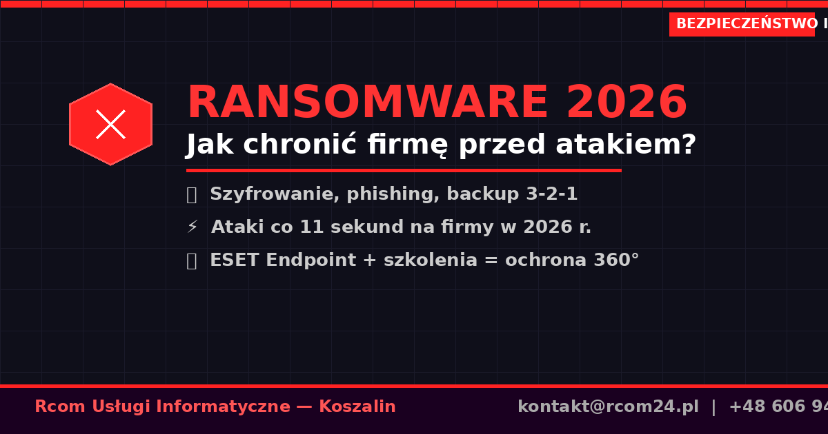 Ransomware 2026: jak chronić firmę przed atakiem — praktyczny poradnik